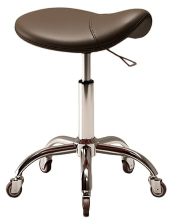 Chaise Selle,Tabouret Roulant Ergonomique Relevable,Tabouret Selle avec roulettes, Peut Supporter 330 Livres,Hauteur Réglable for Salon, Maison, Studio, Bureau(Color 1)