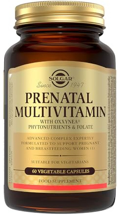 Solgar Multi Prenatal | Con Folato Activo y DHA Vegetal | 60 Cápsulas