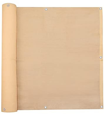 jarolift Revestimiento para Balcón, Pantalla de Privacidad, Lona de protección Solar y contra el Viento, Transpirable, 300 x 90 cm, Marfil