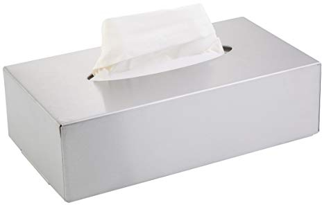 Axentia Taschentuchbox mit Wandmontage Set 8-teiliger aus Edelstahl in der Farbe Silber, Größe: 26x74x8,5 cm, 116941