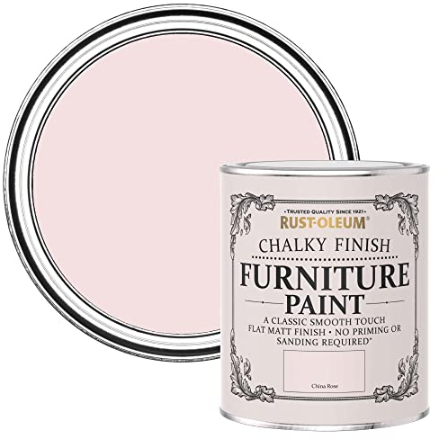 Rust-Oleum Chalk Chalky Furniture Paint China Rose 750ML, 0070019G1