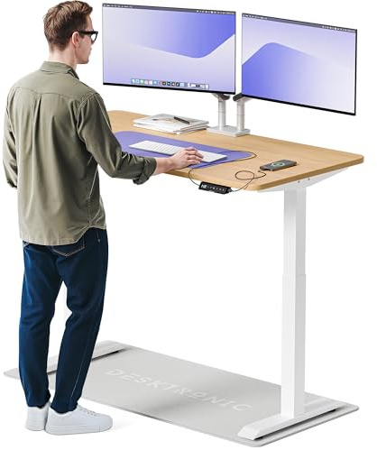 Desktronic Homeone Höhenverstellbarer Schreibtisch 140 × 70 cm – Elektrischer Schreibtisch Mit Zwei Elektrischen Motoren, Touchscreen-Steuerung Und Integrierten USB-a- Und USB-c-ladeanschlüssen