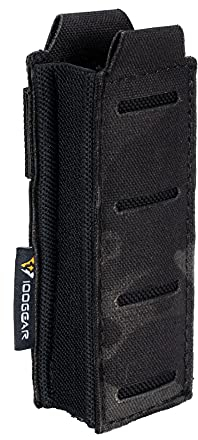 IDOGEAR MOLLE Magazinbeutel Einzelne Pistolen Magtasche Elastische Oben Offene Tasches für Glock M1911 92 9mm .40 Magzines Taschenlampen Holster(camo Black)