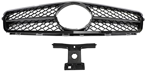 Artudatech Front Stoßfänger Kühlergrillabdeckung, Car Front Bumper Grille Cover Front Stoßfänger Kühlergrillabdeckung Auto Kühlergrill AMG für Be-nz C-Class W204 C300 C350 2008-2014 Schwarz