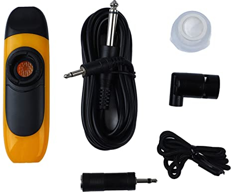 Elektrisches Kazoo Tragbares Set aus Harz-Aluminiumlegierung mit Recorder-Membran und Tonabnehmer für Musikdarbietungen (Gelb)