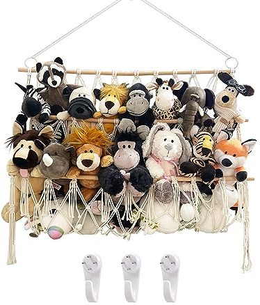 Stuffed Animal Net or Hammock Handmade Hammock Net for Stuffed Animals Corner Wall Hanging for Storage Organizer Holder for Small Stuffed Animal Net