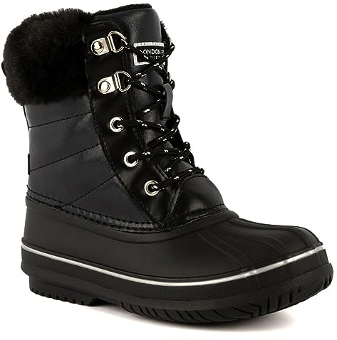 LONDON FOG Girls Bell Court Cold Weather Snow Boot BLACK Size 11