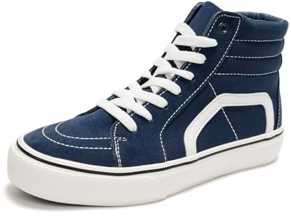 HEVA Damen Klassische Segeltuchschuhe Bequeme Turnschuhe Herren Schnürschuh Trainer Freizeitschuhe(6UK 39EU,hoch Männlich)