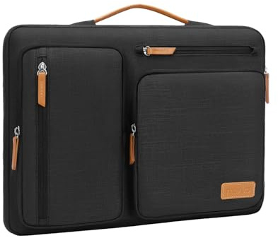 MOSISO 9-11 Pollici Custodia Tablet per iPad A16 2025, iPad Air 11 Pollici M3 M2, iPad Pro 11 M4, iPad 10/9/8/7th, Galaxy Tab A9+/S9/S8/Plus 11, Lato Aperto Borsa con 4 Tasche con Zip, Nero