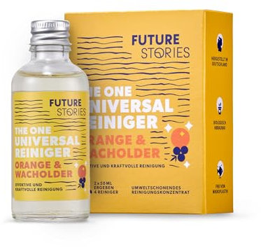 Future Stories Universal Reiniger - 100 ml Konzentrat für 2 L Allzweckreiniger - Küchen- und Badreiniger, Orange-Wacholder