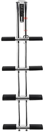 Heavy Duty Pontoon Boat Ladder Swimming Pool Speed Boat Boarding Ladder Removable, Dock/Yacht/High Platform, Extension Folding Marine Ships Ladder with Non-Slip 4 Steps, Stainless Steel
