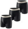 Carer 3 Pcs Cotton Incontinence Pants for Men with Absorbent Pad 150 ML Washable Men's Incontinence Boxer Briefs Leakproof Reusable Design for Moderate Incontinence Black Size L