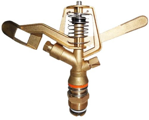 VAYEODEYU Arroseur d'extérieur, Tête d'arrosage à Impact en Laiton à Filetage mâle de 3/4 Pouces, tête d'arrosage à Rotation réglable for l'irrigation du Jardin