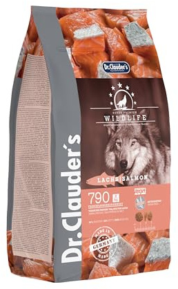 DR.CLAUDER'S – Wildlife | Cibo secco naturale con acidi grassi omega e minerali per cani adulti, cibo completo senza cereali in sacchetto senza conservanti | 2 kg di salmone