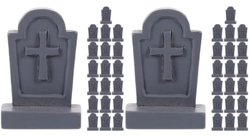 iplusmile 2 Set Ornamento Lapide Arredamento Decorazione Di Halloween Lapidi Di Decorazioni Di Halloween Per Calcolo Statuina Lapidea Disposizione Delle Lapidi Resina Grigio Scuro 20 Pezzi*2