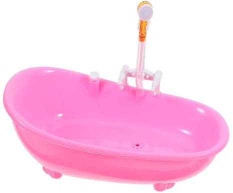 Generic 1 Set Mini Bathing Tub Doll Accessory Set Electric Bathtub for Pretend Play Dollhouse Furniture Miniature Bathroom Decoration Photo Prop