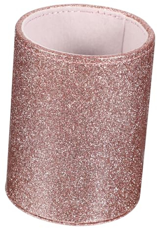 Angoily Rose Gold PU Cosmetics Brush Storage Holder Pen Organizer Desk Pen Pot for Travel Bathroom Desktop Washable Makeup Brush Organizer for Small Items and Accessories