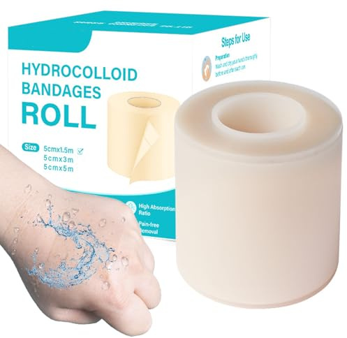 5x500 Cm Hydrocolloid Förbandsrulle, Unihuby Vattenbeständiga Hydrocolloid Förband Självhäftande Hydrocolloid Förbandsrulle Vattentäta Förband