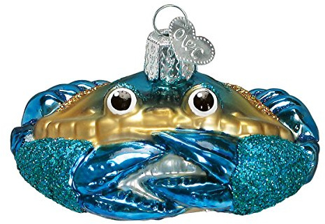 Old World Christmas Blue Crab Glass Blown Ornament for Christmas Tree