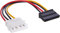 CABLEPELADO Cavo adattatore maschio IDE molex a 4 pin, LP4 a 2 x SATA 15 pin 18 AWG, adatto per HDD, SSD, CD-ROM, 15 cm (1 x SATA)