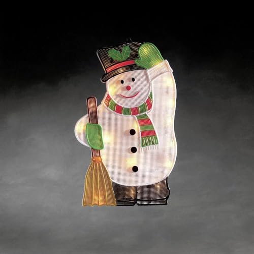 Konstsmide LED-fönsterbild, snögubbe, 20 varma vita dioder, 230 V, inomhus, vit kabel – 2851-010