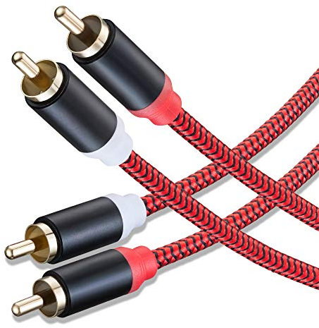 RCA Cable 10M,2Rca Male to 2-Rca Male Stereo Subwoofer Cable [Hi-Fi Sound] Nylon-Braided Auxiliary Cord for Home Theater,Hi-Fi Systems,and more(30Ft/10M)