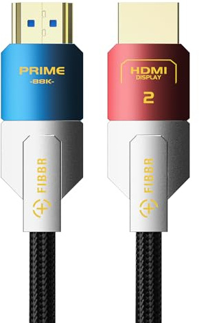 FIBBR HDMI 2.1 Óptico de Cable 20M, 8K HDMI 2.1 Cable, 48Gbps Velocidad para 8K@60Hz, 4K@120Hz/144Hz, HDR10+, eARC, HDCP 2.2&2.3 Ideal para Home Theaters, Televisores HD, Proyectores