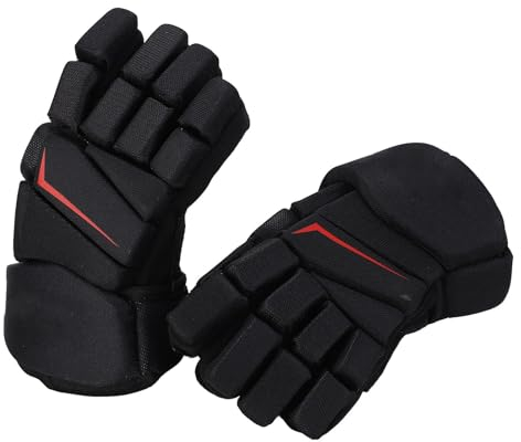 Luqeeg 1 Paar Eishockey-Handschuhe, Atmungsaktive Lacrosse-Handschuhe Finger Schützend Nylon-Gewebe-Eva-Schaum-Hockeyhandschuhe Hockeyspielerhandschuhe für Hockey, (27,94 cm / 11 Zoll)