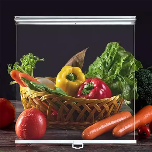 Plástico Persianas enrollables PVC Transparente Estores Enrollables Transpirable Plástico Enrollables para Conservación de alimentos Cortina Enrollable para Frigorífico Vitrina Armario Fresco(Size:W14