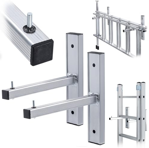 KADAX Wandhalterung für Leitern, 2 Stück, Wandhaken für Garage und Werkstatt, Aufbewahrung von Leiter an der Wand, Leiterhaken aus Aluminium (Wand)