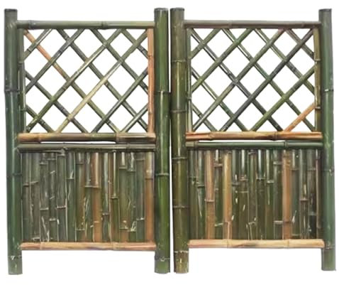 GOCHUSX Portail De Clôture en Bois, Portail De Jardin Double en Bois, Portail Double Battant en Bois pour Cour Extérieure Résidentielle, Patio Et Entrée(145x120cm)