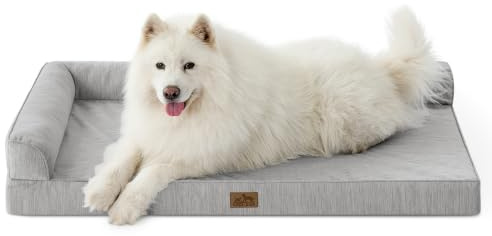 COZY KISS Cama Refrescante para Perro, Q-MAX>0.4 Cama Ortopédica para Gato, Cama Perro Pequeño con Funda Extraíble, Cama Perros Medianos con Revestimiento Impermeable, Gris, XXL(122x81x19 cm)