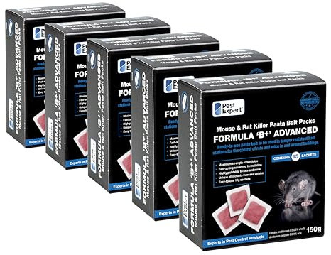 Pest Expert Formula 'B+' Rat and Mouse Killer Poison Pasta Bait Sachets 1.5kg (10 x 150g)
