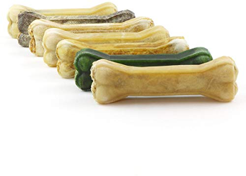 DOGBOSS 100% Natur Kauknochen in verschiedenen Größen und Geschmack (7er Probierset, 17 cm)