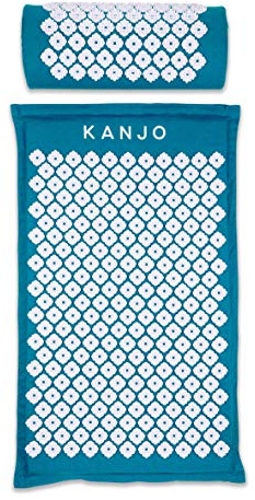 Kanjo Acupressure Mat and Pillow Set for Back Pain Relief & Neck Pain Relief, with Pressure Points for Muscle Pain Relief with Travel Bag - Sapphire Blue