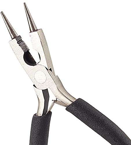 SUNNYCLUE Alicates de Punta Redonda de 4.9 pulgada Cortador de Alambre 4 en 1 Mini Alicates de Precisión Alicates para Doblar Alambres Herramientas de Corte Lateral para Hacer Joyas DIY Negro