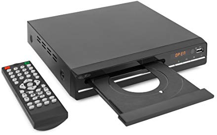 Reflexion DVD Player mit HDMI, USB und SCART, LCD-Display, Fernbedienung, schwarz