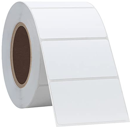 Hycodest Lot de 1 000 étiquettes thermiques directes de, autocollants thermiques pour adresse d'expédition, étiquettes carrées pour imprimante d'étiquettes thermiques (White, 57x32mm)