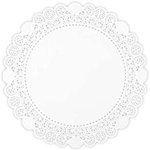 Hypafol Tortenspitzen 100 Stück | Rund | Spitzendeckchen für Kuchen, Torte, Snacks | Plattenunterlage aus Papier | Ideal für Gastronomie, Hochzeiten, Geburtstagsfeiern oder Catering (Ø 36 cm)