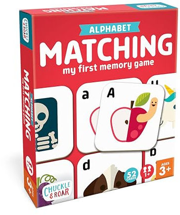 Chuckle & Roar Alphabet Matching Memory Game for Kids Ages 3+ – Preschool Letter Matching Board Game for Toddlers, Uppercase & Lowercase ABC Learning Game
