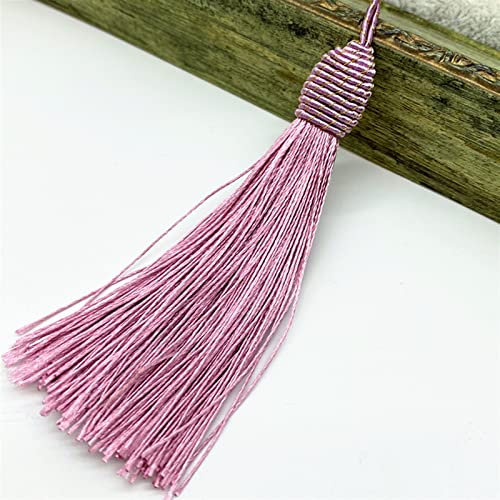 20 Teile/los 15 cm Hängenden Seil Seide Quasten, Fransen Nähen Quaste, Trim Schlüssel Quasten Für DIY Vorhang (Mauve)