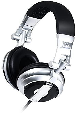 CCYLEZ PC Gaming Headphones, HiFi Rotating Foldable Studio Monitor Gaming Headset, with 6.5mm Jack, for VR Room Recording PC Game Console (Silver)