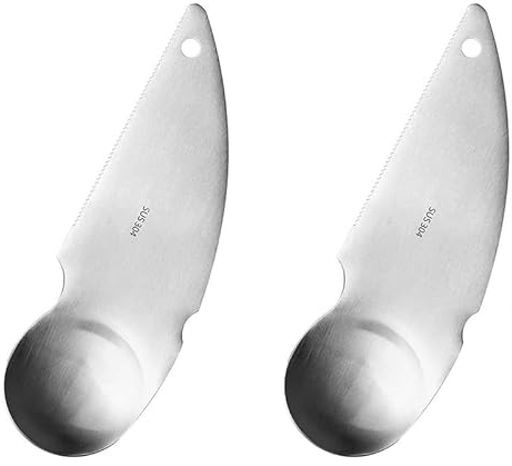 Acciaio inossidabile Kiwi coltello speciale della sbucciatura arancione Pompelmo Coltello sbucciatura Kiwi della frutta della lama di taglio uovo Dig carne cucchiaio da cucina professionale (B)