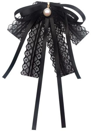 ZAMXHUG 1pcs Spilla con Fiocco da Donna Spilla di Pizzo Spilla Vintage con Fiocco Retro di Cristallo della Perla Strass Pin Elegante Spilla con Fiocco per Spille Papillon Feste di Matrimonio da Donna