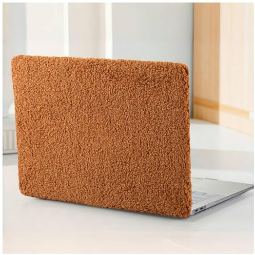BYCeKe Compatible with MacBook Pro 13 inch Case M2 2024 2023 2022-2016 A2338 M1 A2251 A2289 A2159 A1989 A1708 A1706 Touch Bar, Soft Fluffy Fuzzy Plush Faux Fur Hard Shell Case & Keyboard Cover, Brown