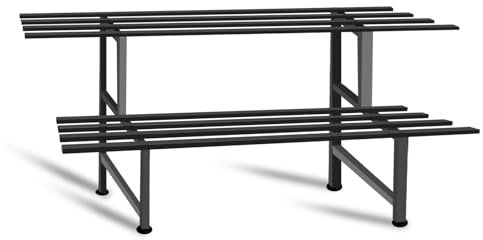 MAKA Porta Piante da Interno ed Esterno, Piedistallo per Piante, Fioriera da Esterno in Metallo, Porta Vasi da Balcone, Portafiori in Ferro, Portata MAX 30 Kg, Piedini Regolabili (2 ripiani 80cm)