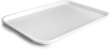 Lacor - 66998 - Plateau Service Fast Food, Plateau de Service Alimentaire, polypropylène, sans BPA, empilable, résistant, Surface antidérapante, Passe au Lave-Vaisselle, Blanc, 45 x 35 cm