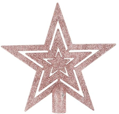 SULOLI Rosa Glänzender Weihnachtsstern,Stern für die Weihnachtsbaum,glänzenden Christbaumspitzen Für weihnachtsbaumschmuck Party Dekoration