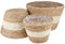 MUKSEUT 3 PCS Woven Plant Pots, 3 Sizes Woven Planter Baskets with Plastic Liner, Grass Weaving Flower Pots for Home Living Room Bedroom Decoration