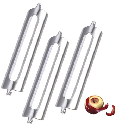 3 Stück Sparschäler Tupper,Turbo Schäler,Kartoffelschäler,Ersatzklinge,Gemüseschäler,Blades Edelstahl Ersatzklingen,Famos Fruit für Gemüseschale,Messer,Orangenschäler,Peeler Pendelschäler